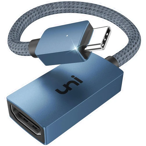 uni USB C to HDMI Adapter 4K, High Speed HDMI to USB-C Adapter, Type C (Thunderbolt 3/4) HDMI Convertor Compatible with MacBook Pro/Air, Chromebook, XPS, Surface, Galaxy S8-S23 -Midnight Blue
