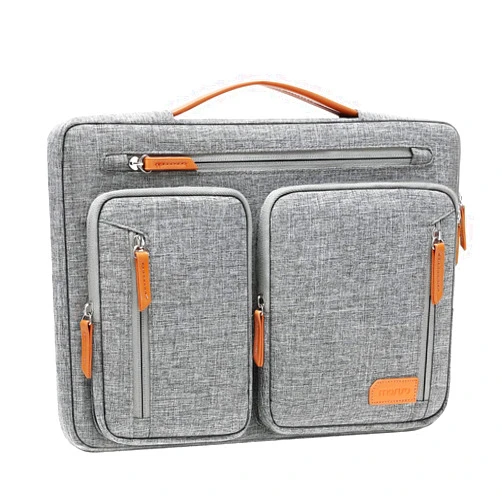 MOSISO 360 Protective Laptop Case 13.3 inch, 13-14 inch Laptop Sleeve Compatible with MacBook Air/Pro 13/Pro 14, HP Dell Acer ASUS, Side Open Carrying Computer Bag with 5 Accessory Pockets&Belt, Gray