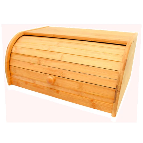 RoyalHouse Natural Bamboo Roll Top Bread Box Kitchen for Countertop Food Storage, Large, NO ASSEMBLY REQUIRED