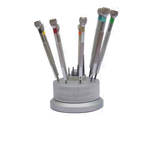 PARUU® 9 pc Screw Driver Set with revolving Stand Watch Repair st662