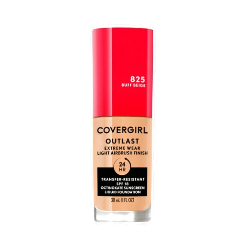 Covergirl Outlast Extreme Wear 3-in-1 Full Coverage Liquid Foundation, SPF 18 Sunscreen, Buff Beige, 1 Fl. Oz.
