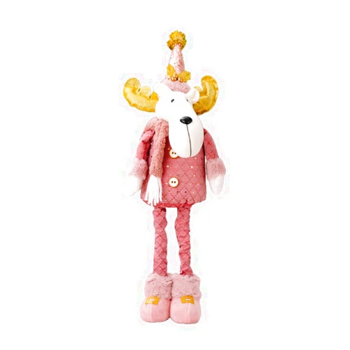 BOBOLUNA Plush Christmas Decoration Set, 3 Pieces, Snowman, Reindeer, Santa Figurines (Reindeer 1pc)