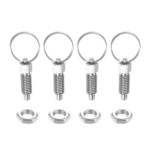 HARFINGTON 4Pcs Spring Plunger with Pull Ring M8x1.25 Thread Size 0.63