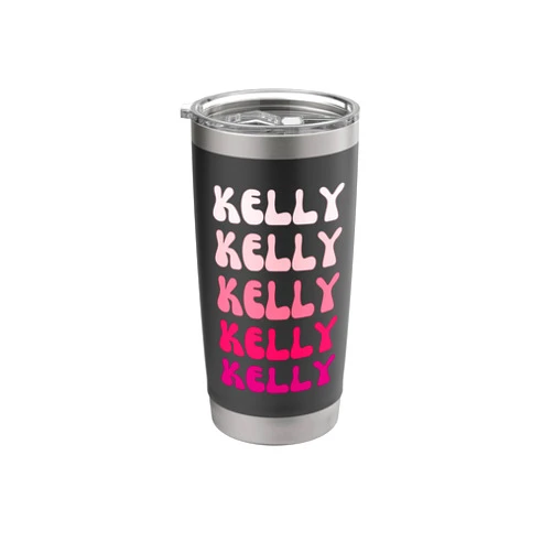 Name Design Studio Kelly First Name Minimalist Design Stainless Steel Insulated Tumbler