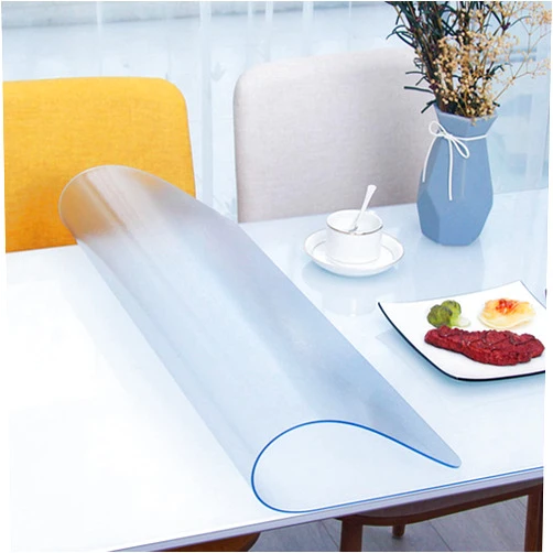 Geovne Waterproof Table Protector,PVC Frosted Desk Pad,Clear Table Cover Protector,Transparent Tablecloth,Wipeable Easy to Clean Desk Pad Mat,for Office & Computer Desk,Floor (90x130cm/35x51in)