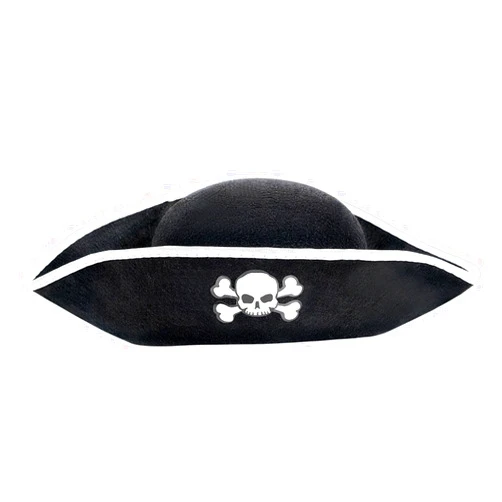 Amscan Kids Classic Skull & Crossbones Emblem Pirate Hat - Fits Most Children, 1 Piece Perfect for Costume Parties, Halloween, Dress-ups & Playtime