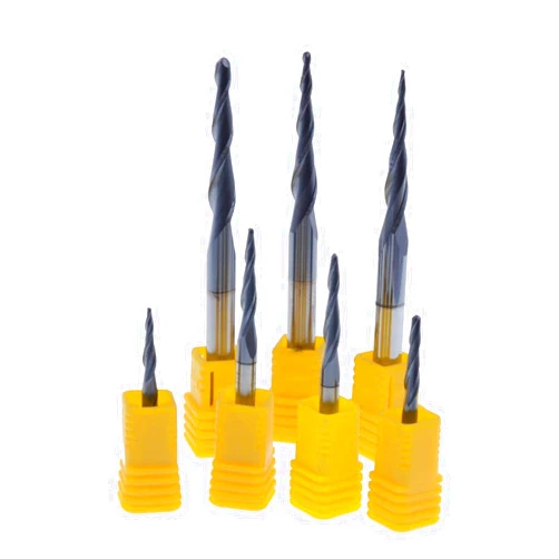 NINGZ Surface Milling Cutter 50Pcs 4mm HRC55 2F Solid Carbide Tapered Ball Nose Tapered End Milling Cutter Head Cnc Milling Cutter Taper Wood Metal Milling Cutter (Dimensions : R0.75x20.5xD4x50L)