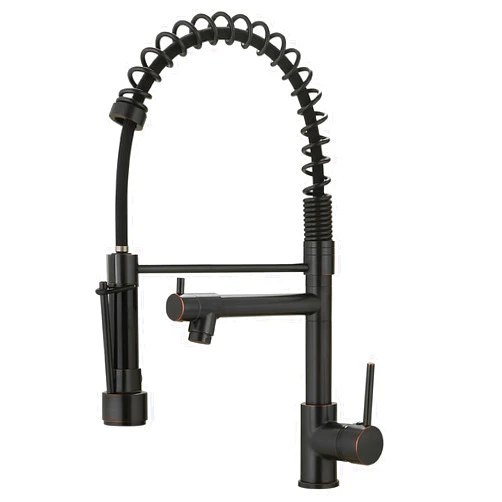 AIMADI Oil Rubbed Bronze Kitchen Faucet,AIMADI Commercial Style Spring Kitchen Sink Faucet,Modern Single Handle Single Hole Kitchen Faucets with Pull Down Sprayer