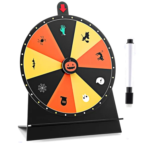 Arrowbash Halloween Acrylic Spinner Prize Wheel Game Set with Dry Erase Marker, Trick or Treat Game, Halloween Party Supplies Indoor Outdoor Decorations Carnival Party Decor
