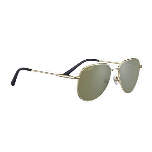 Serengeti Square Haywood Small Shiny Light Gold-Mineral Non Polarized 555nm, Multi, One Size
