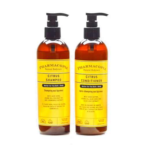 Pharmacopia Citrus Shampoo & Conditioner Bundle – Aromatherapy Hair Care with Natural Plant Based & Organic Ingredients – Vegan, Cruelty Free, No Parabens or Sulfates, Set of 2 16oz Bottles