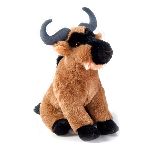 The Petting Zoo Wildebeest Stuffed Animal Plushie, Gifts for Kids, Wild Onez African Animals, Zoologee Wildebeest Plush Toy 12 Inches
