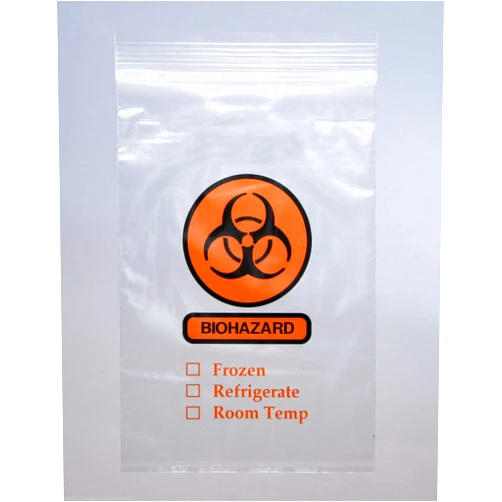 PackagingSuppliesByMail 6 Inch x 6 Inch, 3 WALL-BIOHAZARD SPECIMEN BAGS, 2.0 MIL, 1000 /CASE, PRINT- 