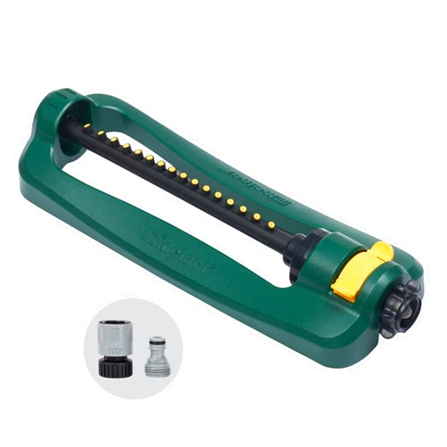 Melnor 65148AMZ TurboTek Oscillating Sprinkler, 2,800 sq. ft., Quick Connect Bundle, 16 Precision Nozzle, Green, Yellow