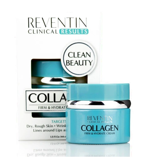 Reventin Clinical Results Firm & Hydrate Collagen Face Cream Targets Wrinkles, Fine Lines, & Dry Skin, Anti Aging Facial Moisturizer Collagen Lotion W/Peptides, Vitamin E, & Aloe Vera For Women & Men, 1.5 Fl Oz