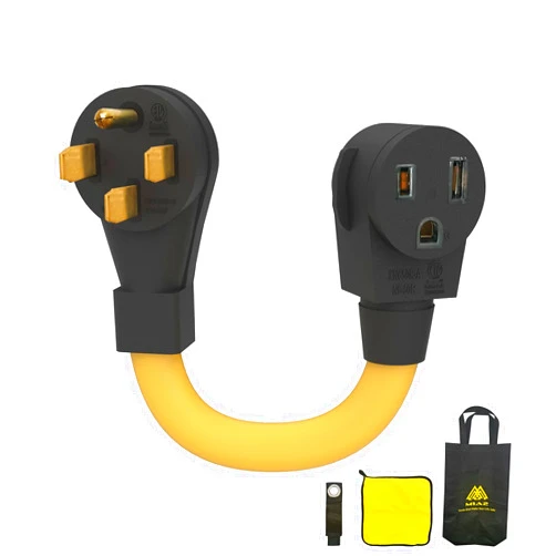 M1A2 Heavy-Duty Welder Adapter Cord, NEMA 14-50P Male to 6-50R Female, 50 Amps, STW 6 AWG, 250V RV 12500 Watt 12Inch