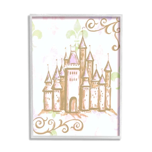 Stupell Industries Castle with Fleur de Lis on Pink