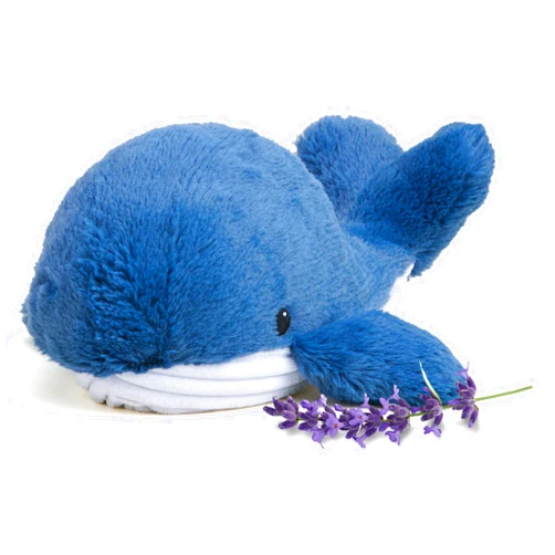 warmies Microwavable & Weighted Stuffed Animals, Whale - Heated Stuffed Animal Plushie for Warmth & Comfort - Cute Soft Plush Toys for Adults & Children (Boys, Girls, Babies & Toddlers)