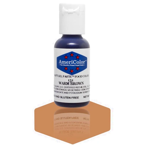 AmeriColor, Warm Brown, 0.75 Ounce Bottle, Soft Gel Paste Food Color