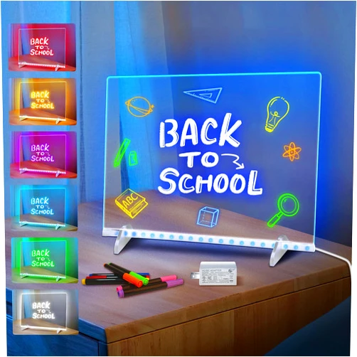 Timisigns LED Note Board with 7 Colors, Includes Adapter, 13