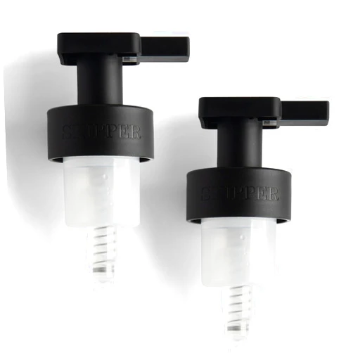 Tirtyl Skipper Foaming Replacement Pump Set - 2 Pack - 40mm (1.57”) Wide Rim (40/410 neck size) - Unique Matte Black Finish - High Rated 1.66c Foam Output for Maximum Foam