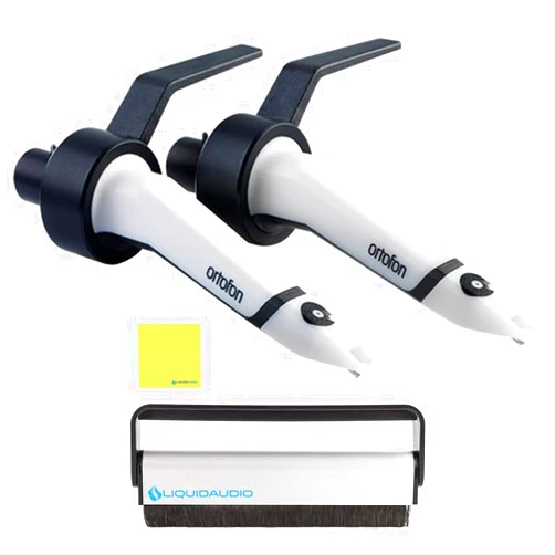 Liquid Audio Ortofon Concorde MkII Scratch CC Twin Cartridges & Styli with Flight Case Bundle with Liquid Audio Carbon Fiber Record Brush and Instrument Polishing Cloth