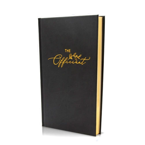 Modern Album Designs Wedding Officiant Book - Modern Minimalist Black Hardcover Gold Embossed Notebook Journal Gift for Pastor Ministers Sermon Wedding Ceremony, 32 Pages, 180gsm Thick Lined Paper, 5.25 x 8.25