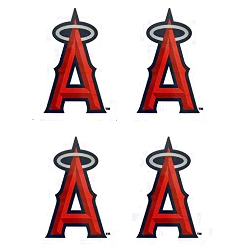 MLB 4 Los Angeles Angels Team Logo Stickers Set Individual Official Major League Baseball Helmet Emblems of Anaheim LA California