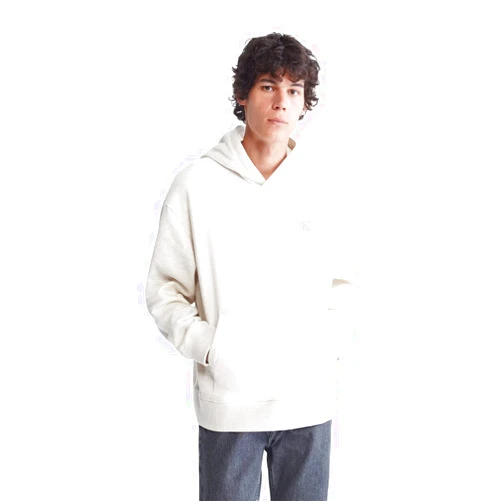 Calvin Klein mens Relaxed Fit Monogram Logo Fleece Hoodie