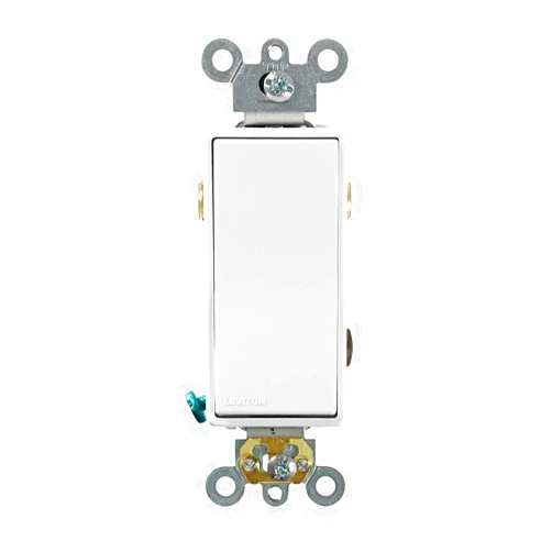 Leviton 5623-2W 20 Amp, 120/277 Volt, Decora Plus Rocker 3-Way AC Quiet Switch, Commercial Grade, White