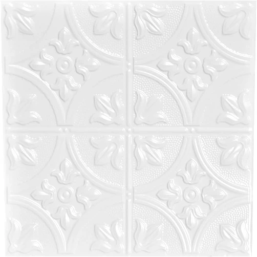 Shanko SKPC309-wh-24x24-N-6 Tiny Tiptoe Stamped Metal Nail-up Tin Ceiling Tile (24 sq. ft), White, Pack of 6