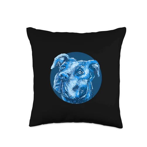 Bäume Meditieren, lustige Sprüche Funny Baby Boxer Dog in Blue for Men Women Children Throw Pillow, 16x16, Multicolor