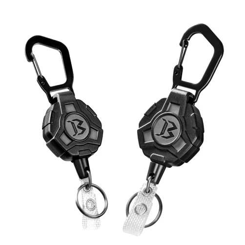 bemece 2 Pack Retractable Keychain Heavy Duty Carabiner Badge Holder with 29