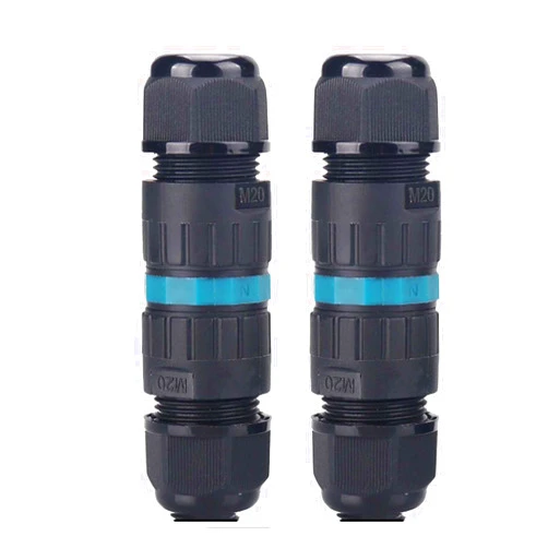 BLLNDX 2PCS IP68 Waterproof Junction Box External Sleeve Coupler Screwless Waterproof Cable Connector Bi Directional 3 Wire Connector Cable Range 9 to 12mm Outdoor Cable Push-On Splices