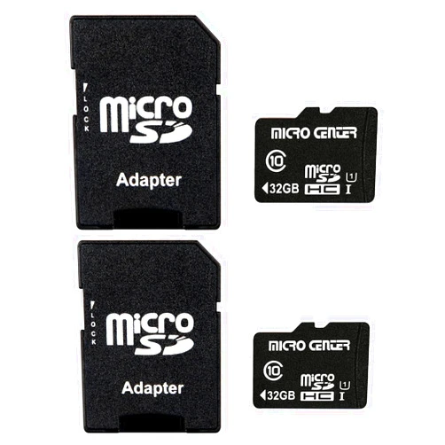 INLAND Micro Center 32GB Class 10 MicroSDHC Flash Memory Card with Adapter for Mobile Device Storage Phone, Tablet, Drone & Full HD Video Recording - 80MB/s UHS-I, C10, U1 (2 Pack)