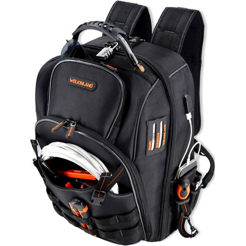 WELKINLAND 66-Pockets Backpack Tool Bag, Heavy-Duty Tool Backpack, Electrician backpack, Jobsite backpack, Tool back pack for men, Tool backpack for electricians, Tool backpack for construction