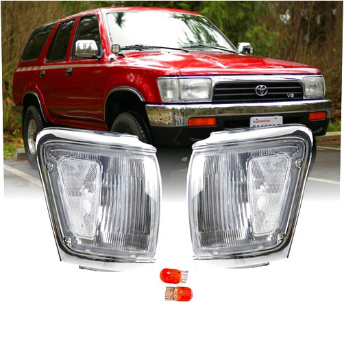 USR UNIQUE STYLE RACING USR DEPO 92-95 4Runner Corner Lights - Front Cornering Parking Turn Signal Lamp Set (Left + Right) Compatible with 1992-1995 Toyota 4 Runner (All Clear Lens, Comes with x2 Amber Bulbs)