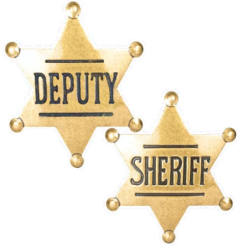 Finduat 2 Pack Mental Western Sheriff Deputy Badge for Kids Adults Party Favors Supplies, School Carnival Prizes, Party Bag Gift Fillers