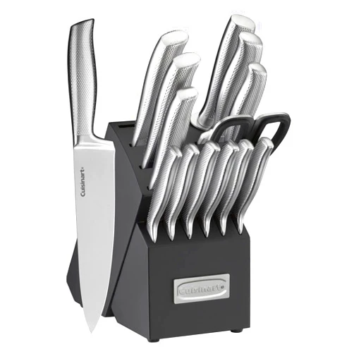 Cuisinart C77SS-15PG 15pc German Stainless Steel Hollow Handle Cutlery Block Set