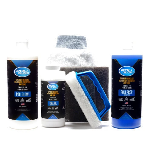 Poli Glow Deluxe Kit — Complete Fiberglass Restorer. for Boats and RVs and More. Eliminates Tough Stains and Oxidation. Everything Needed for a 25-Foot Boat or RV.