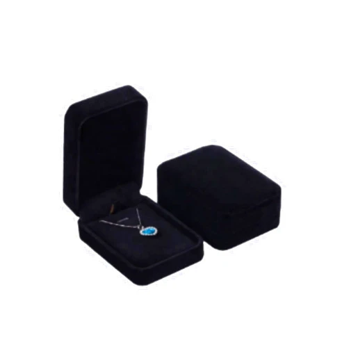 Veranur Velvet Jewelry Storage Box, Pendant gift Box, Necklace Storage Display Case, Gift Boxes For Wedding Romantic Proposal Engagement Birthday Anniversary Valentine's Day Christmas Gift (Black)