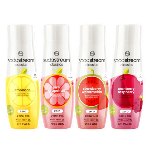 SodaStream Variety Pack Drink Mixes, 0 Calories, 14.8 Fl Oz (Pack of 4)