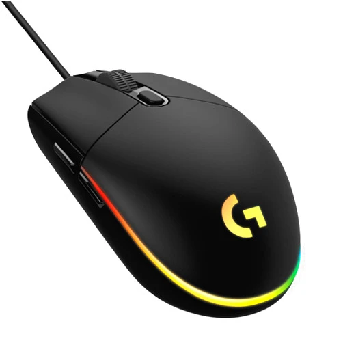 Logitech G203 Wired Gaming Mouse, 8,000 DPI, Rainbow Optical Effect LIGHTSYNC RGB, 6 Programmable Buttons, On-Board Memory, Screen Mapping, PC/Mac Computer and Laptop Compatible - Black