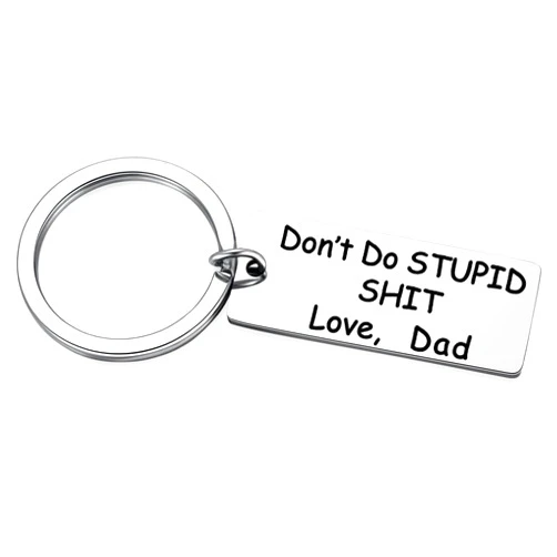 MIXJOY Mother to Kids Don't Do Stupid St Keychain for Teenage Daughter Son Graduation Valentine Gag Gifts from Mom