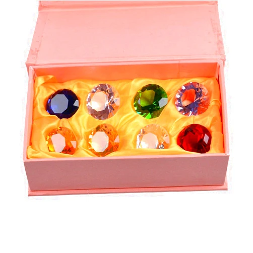 LONGWIN 30mm (1.2 inch) Crystal Diamond Paperweight Pirate Gems Birthstone Table Decorations Christmas Centerpiece Gift Idea Multicolor Gift Packing