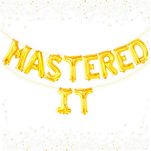 KatchOn, Gold Mastered It Balloons - 16 Inch | Gold Graduation Balloons 2025, Masters Degree Graduation Decorations 2025 | She Mastered It Graduation Decorations Class of 2025 | Graduation Party DÈcor