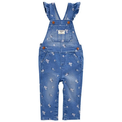 OshKosh B'Gosh Baby Girl World's Best Overalls, Blue, 12M