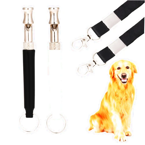 BARKIE Dog Whistle 2 Pack with Adjustable Frequency, Ultrasonic Silent Dog Whistle to Stop Barking Neighbors Dog, Recall Train Dogs with Long-Range, with Lanyard (Black and White)