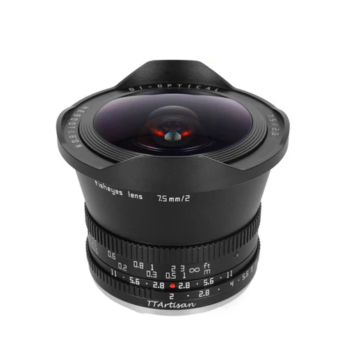 TTArtisan 7.5mm F2.0 APS-C Large Aperture Cameras Lens Fisheye Lens Compatible with Sony E Mount Camera A5000, A5100, A6000,A6100, A6300,A6400, A6500, A6600, NEX-3,NEX-3N, NEX-3R