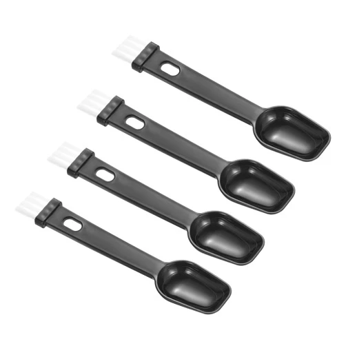 PATIKIL Coffee Espresso Brush,4 Pack 2 in 1 White Coffee Grinder Clean Brush with Black Spoon
